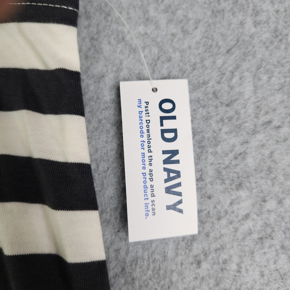 Old Navy Tank Dress Womens Large Black White Striped Stretch Sleeveless Crewneck - Picture 2 of 9
